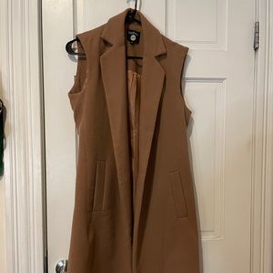 Boohoo vest waist coat camel brown